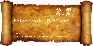 Malatinszki Róbert névjegykártya