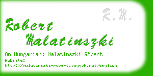 robert malatinszki business card