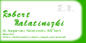 robert malatinszki business card
